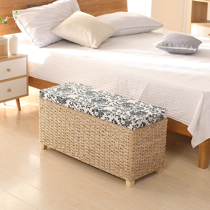 Grass collection stool household door storage vine make-up shoes stool can sit in a persons toy box foot coffee table sofa stool