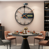 Light luxury decorative wall clock silent simple watch living room creative Nordic style modern household fashion wall clock lamp