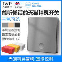 English Putian Cat Wizard Smart Switch Gray Type 86 Panel Zero FireWire Edition Voice Control Mobile Remote Control Remote
