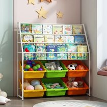 Childrens toy bookshelf two-in-one storage rack Childrens bookshelf toy storage rack one-in-one household living room economical and simple