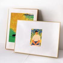 Minimalist creative aluminum alloy photo frame fixed random size mounting poster puzzle frame hanging wall set thin and narrow side