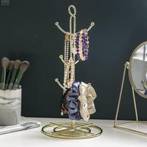 Light luxury gold jewelry rack jewelry display stand large intestine hair ring storage shelf hairpin hairpin storage box ins style