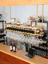 Red wine shelf display stand creative bar wine glass shelf light luxury high-end upside down tall cup holder home lighting