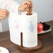 Solid wood kitchen special Western desktop oil-absorbing paper towel rack vertical punch-free creative Japanese paper roll holder