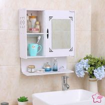 Bathroom mirror with shelf integrated simple household small can be hung toilet vanity mirror cabinet storage free of punching