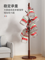 Solid Wood Cloister Shelving Floor Bedroom Built-in Things Living Room Hanging Clothes Racks Home Single Pole Standing Simple Hanging Bag Holder