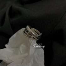 Ions shop Cross Irregular Geometry Old Sterling Silver s925 Ring Index Finger Male Open Ring Function Hip Hop