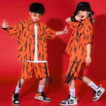 Childrens performance clothing boys street dance suit Tide brand hip hop childrens clothing girls jazz dance show show costume summer