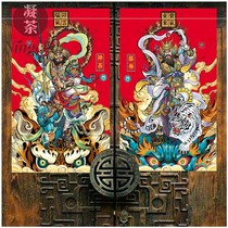 Door god door sticker 2021 Year of the ox national tide anti-theft door decoration God Tuyulei town house evil spirits keeper creative year