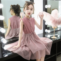 Korean girls summer dress foreign style children princess dress young girl sleeveless cotton skirt summer