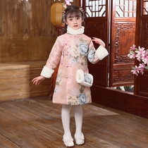 Girl autumn and winter Tang suit 2021 New Baby cheongsam costume Chinese style improved dress New year dress