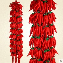 Festive decorations Large Chinese knot pendant Fabric pepper string pendant Red pepper pendant