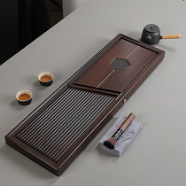 New Chinese-style ebony solid wood tea tray household living room fashion simple modern drainage type light luxury dry brewing Taiwan tea sea