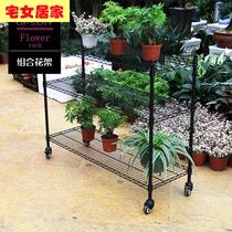 Multi - floral frame iron - arted outdoor terrace 3 layer stainless steel can move multi - layer orchids