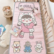 Home Children Cartoon Latex Soft Mat Two Sets Kindergarten Ice Silk Mat Baby Mattress Students Dorm Water Wash