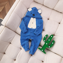 Baby clothes cute spring and autumn clothes with hat one-piece clothes for half-year-old male and female baby 3-6 months Harvest