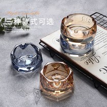 Home Creative Glass Ashtrays Light Lavish Trendy Living Room Office Refined Fashion Crystal Mesh Red ash tray