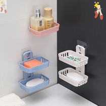 604 soap box shelf drain toilet creative non-perforated soap shelf Household suction cup wall soap box