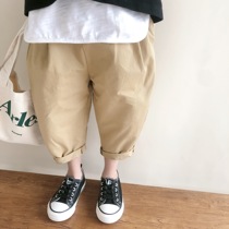 Childrens radish pants 2021 summer new Korean version of boys and girls foreign-style Joker basic cotton ankle-length pants tide