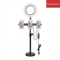 Lazy bracket multi-function cantilever beauty dual mobile phone desktop microphone live fill light