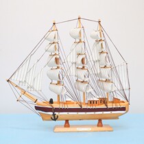 Mediterranean pine wooden sailing boat model ornaments 50cm manufacturers sell Handicraft ornaments model student gift