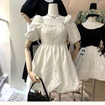 Retro little temperament princess dress 2021 new summer Japanese sweet bubble sleeve French puffy skirt