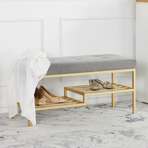 Nordic shoe stool Home door shoe stool Soft bag long stool Can sit shoe cabinet into the home light luxury narrow bed tail stool