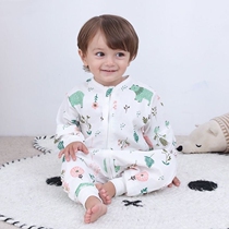 Spring and Autumn New Baby Zipper Climbing Clothes Ha Clothes Baby Sleeping Bag Anti-Kick Baby Pajamas