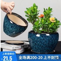 High-end net red flower pot ceramic large courtyard living room Yushu Aloe Vera special flower pot new Chinese style exquisite