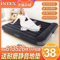 Folding inflatable bed double outdoor camping mattress plus air bed thickened household single blowing bed portable