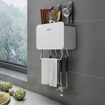 Chopstick basket rack Wall-mounted household creative drain chopstick tube Kitchen spoon knife holder Chopstick cage One-piece storage box