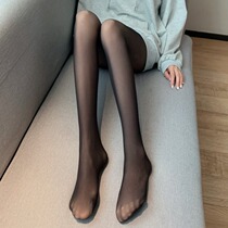 Black fake meat pantyhose womens autumn and winter sexy stewardess black stockings light leg artifact anti-hook silk leggings socks