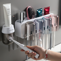 Perforated Toothbrush Shelve Shelve Cup Electric Toothbrushing Bathroom Wall-mounted Containing Box Toilet Tooth Cylinder Suit