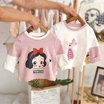 Girl T-shirt spring and autumn cotton long sleeve 2021 New thin foreign style 1-3 years old 2 baby base shirt baby shirt
