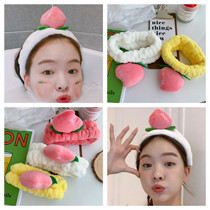 Korea ins Peaches face wash hair band cute girl heart make-up mask head head head hair accessories female