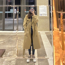 2021 early autumn new trench coat womens small spring autumn khaki medium long Korean version of the coat autumn