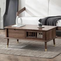 North American Black Walnut Wood Tea Table TV Cabinet Composition Nordic Living Room Tea Table Modern Advice Solid Wood Furniture Locker