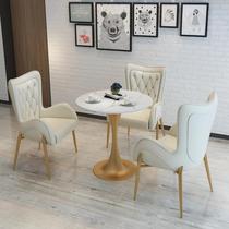 Nordic Hotels Online Red Small Round Table Milk Tea Shop Cafeterias for sale for commercial casual reception desks and chairs