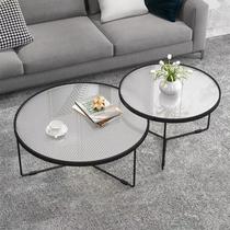 Nordic wind glass tea table corners Several modern small family style tea table Living room Tempered Glass Home Round Tea Table table
