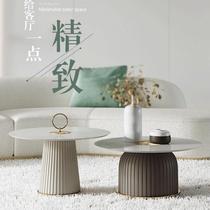 Lotte-style light extravagant tea table modern minimalist style creative round pole minimalist black tea table designer furniture
