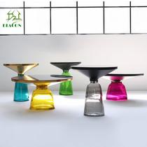 Nordic designer Suzuki glass tea table living-room Jian Joins net red edge a few small family round corner several combinations