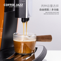 COFFEE JAZZ Italian concentrated wood handle coffee cup Heat-resistant transparent glass small milk cup Sauce dipping cup