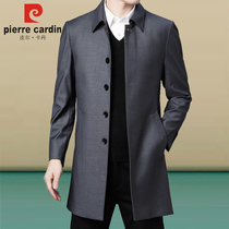 Pierre Cardin long-term windbreaker mens spring and autumn thin middle-aged and old-size fathers mens business casual jacket