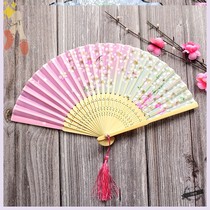 Pair of fans Elegant square dance ancient style fan Zi Zi portable Tang style classical dance fan art Chinese white folding fan folding female