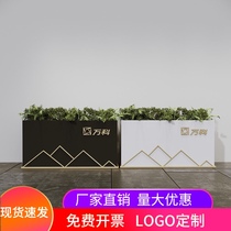 Wrought iron outdoor flower box Square sales department Outdoor commercial street flower bed Municipal Garden flower rack Flower trough partition customization