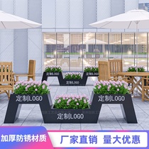 Outdoor wrought iron flower box Sales department square commercial street flower bed Municipal road flower trough partition fence flower rack custom