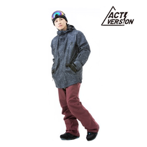 ACTIVERSION Japanese mens single and double board ski pants waterproof and windproof breathable warm wear-resistant mountaineering snow pants