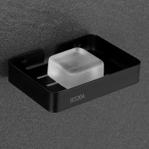 304 stainless steel toilet black soap dish soap dish non-hole wall-mounted drain soap rack rack