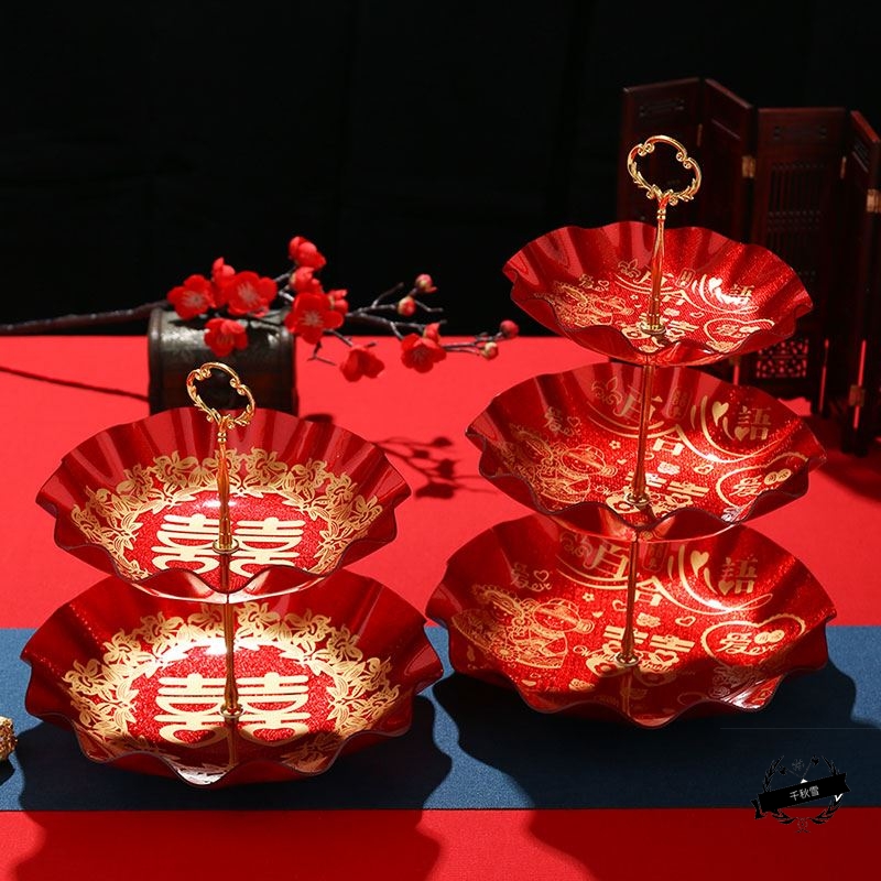 Wedding candy Platter Wedding sugar platter Multi-layer fruit platter Candy platter Fruit platter Wedding coffee table Table Fruit platter