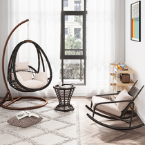 Suspend chair home indoor swing rocking chair balcony lounge lounge chair lazy hammock chair Net red basket rattan chair